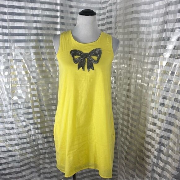 VaVa Sequin Bow Yellow Shift Dress - Picture 1 of 7